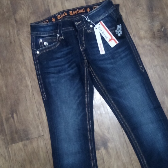 Rock Revival NWT Women's 26 Straight Adel Embellished Embroidered - Picture 4 of 15